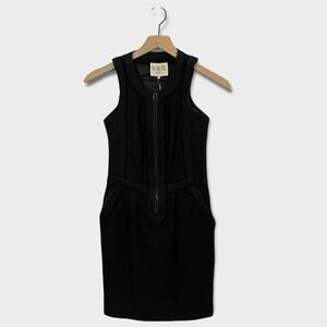 Sea New York Zip Front Sheath Dress - Black - 6